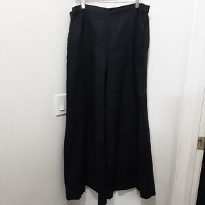 Womens CP SHADES The Wendy 100% Linen Wide Leg Palazzo Pants Black, Size Large